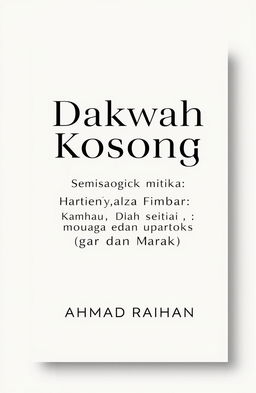 A modern minimalist book cover design in A4 size