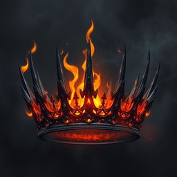 An exquisite crown of ashes and flames, artfully designed to embody the essence of fire and smoldering embers