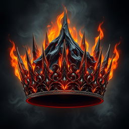 An exquisite crown of ashes and flames, artfully designed to embody the essence of fire and smoldering embers