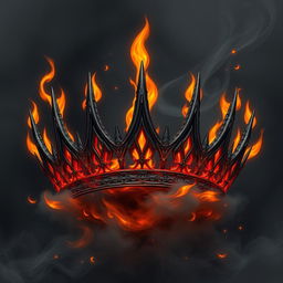 An exquisite crown of ashes and flames, artfully designed to embody the essence of fire and smoldering embers
