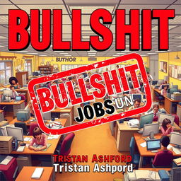 A realistic office setting featuring cluttered desks and confused employees in a dynamic and lively composition