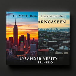 A flat book cover design featuring a split-image composition
