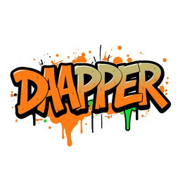 A vibrant graffiti-style logo featuring the word "DAPPER" in bold, artistic letters