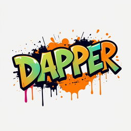 A vibrant graffiti-style logo featuring the word "DAPPER" in bold, artistic letters