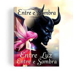 A captivating book cover for a novel titled 'Entre Luz e Sombra'