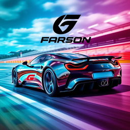 A vibrant image featuring a sleek, modern sports car in a dynamic setting