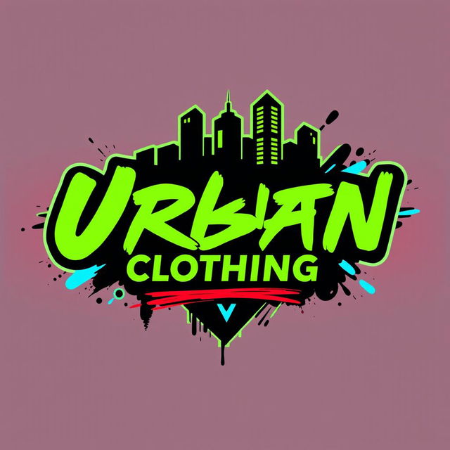 A vibrant and edgy logo design for an urban clothing store