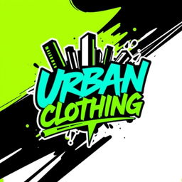 A vibrant and edgy logo design for an urban clothing store