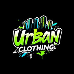 A vibrant and edgy logo design for an urban clothing store