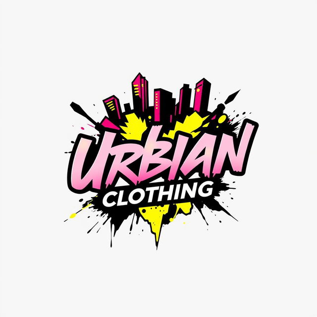 A dynamic and trendy logo design for an urban clothing store without a specific title