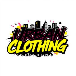 A dynamic and trendy logo design for an urban clothing store without a specific title