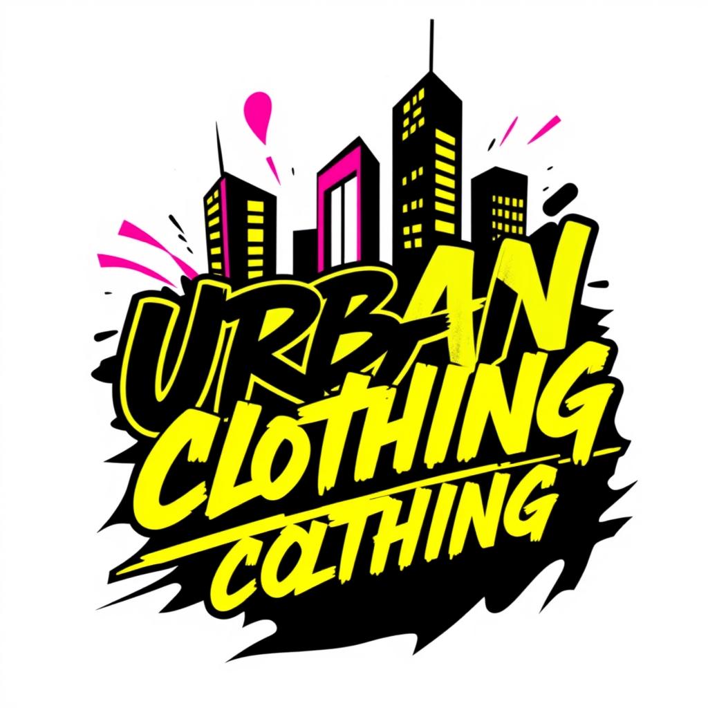 A dynamic and trendy logo design for an urban clothing store without a specific title