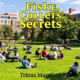 A realistic background image of a college campus filled with students engaged in study groups and using laptops, creating a vibrant and energetic atmosphere