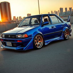A modified Toyota Corona Premio, showcasing its unique tuning aspects