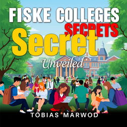 A vibrant and inviting college campus scene featuring students engaged in study groups and using laptops