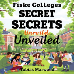 A vibrant and inviting college campus scene featuring students engaged in study groups and using laptops