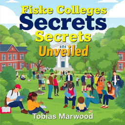 A vibrant and inviting college campus scene featuring students engaged in study groups and using laptops