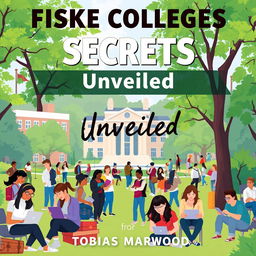 A vibrant and inviting college campus scene featuring students engaged in study groups and using laptops