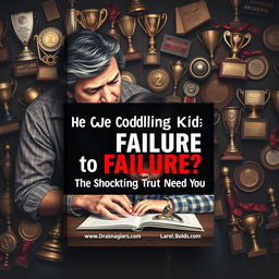 A realistic book cover design depicting a concerned parent watching their child struggle with homework