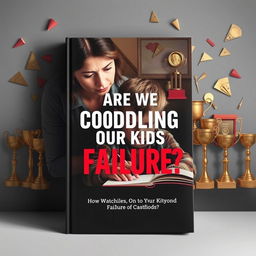 A realistic book cover depicting a concerned parent watching their child struggle with homework