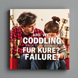 A realistic book cover depicting a concerned parent watching their child struggle with homework