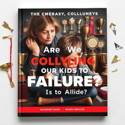A realistic book cover depicting a concerned parent watching their child struggle with homework