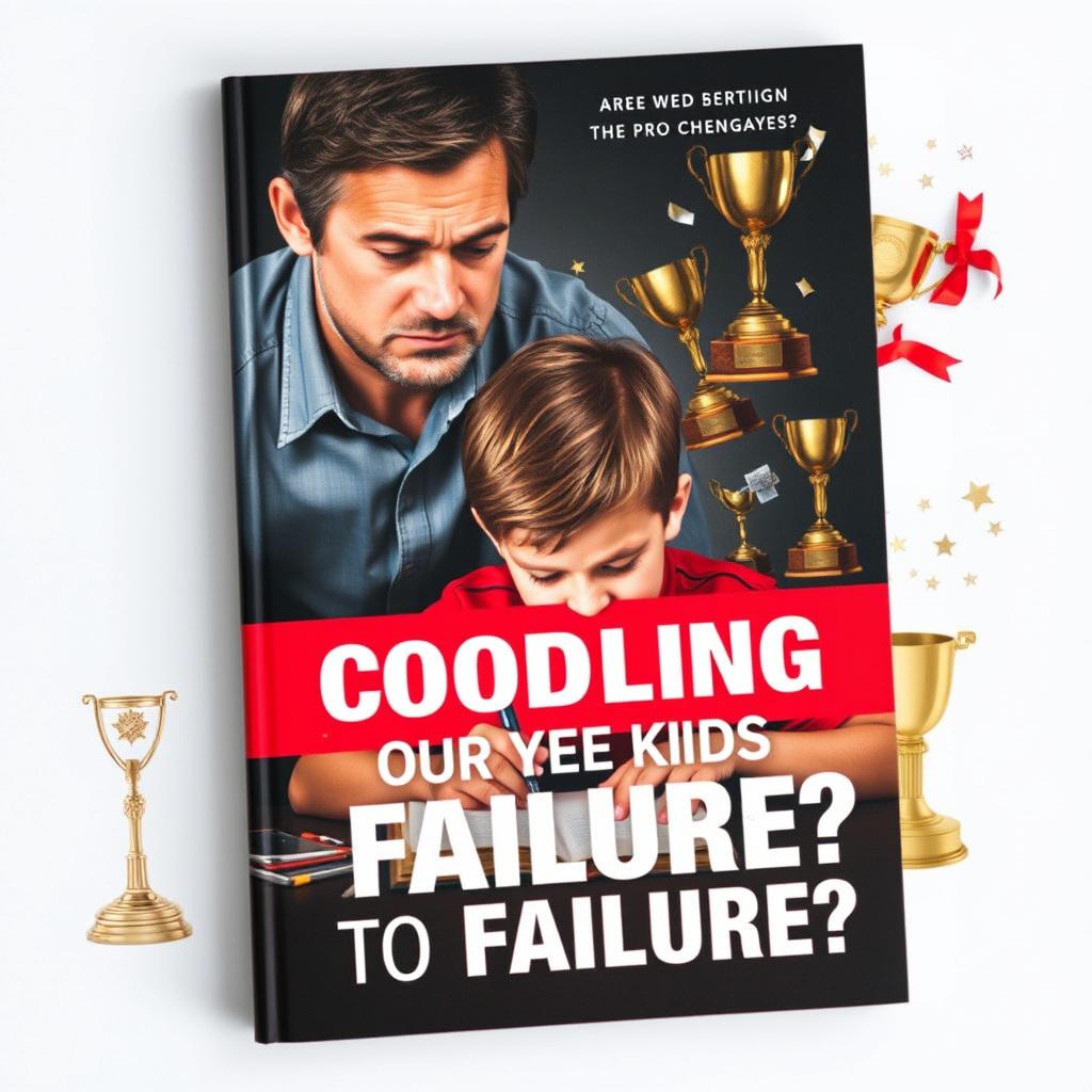 A realistic book cover depicting a concerned parent watching their child struggle with homework