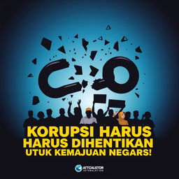 A striking anti-corruption poster featuring a bold and impactful design