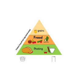 A simple triangular food pyramid design intended for a seventh-grade audience