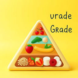 A simple, triangular food pyramid design with a smooth surface, specifically aimed at a seventh-grade level