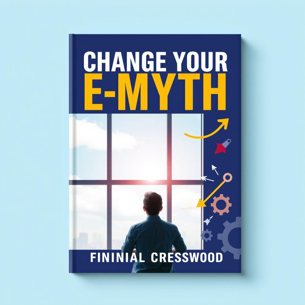 A flat book cover design titled 'Change Your E-Myth' in bold, large font at the top, with the author name 'Finnian Cresswood' in a smaller font below