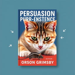A flat book cover design featuring a large, bold title "Persuasion Purr-sistence" at the top, with the author name "Orson Grimsby" in a smaller font beneath the title