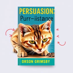 A flat book cover design featuring a large, bold title "Persuasion Purr-sistence" at the top, with the author name "Orson Grimsby" in a smaller font beneath the title
