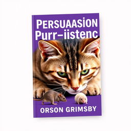 A flat book cover design featuring a large, bold title "Persuasion Purr-sistence" at the top, with the author name "Orson Grimsby" in a smaller font beneath the title
