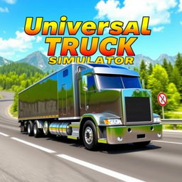 A vibrant and eye-catching YouTube thumbnail for a universal Truck Simulator game