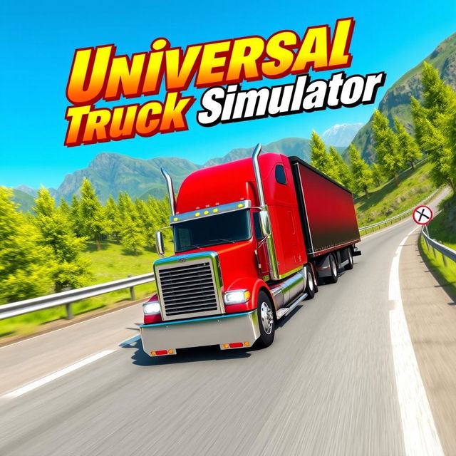 A vibrant and eye-catching YouTube thumbnail for a universal Truck Simulator game