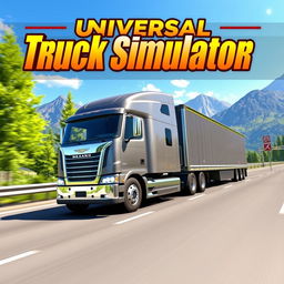 A vibrant and eye-catching YouTube thumbnail for a universal Truck Simulator game