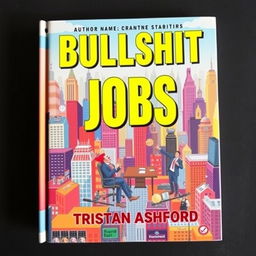 A flat book cover design featuring the bold, eye-catching title 'BULLSHIT JOBS' in large letters at the top, with author name 'Tristan Ashford' in slightly smaller text below the title