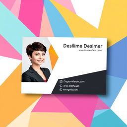A professional business card design for a female graphic designer