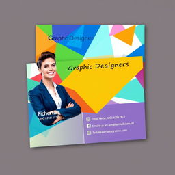 A professional business card design for a female graphic designer