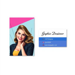 A business card design for a female graphic designer's internet business