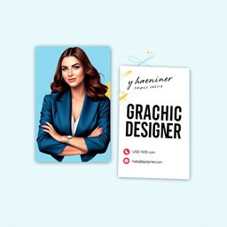A business card design for a female graphic designer's internet business