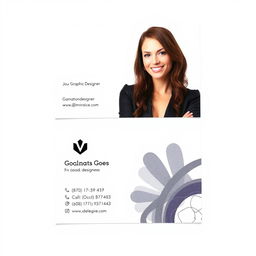 A business card design for a female graphic designer's internet business