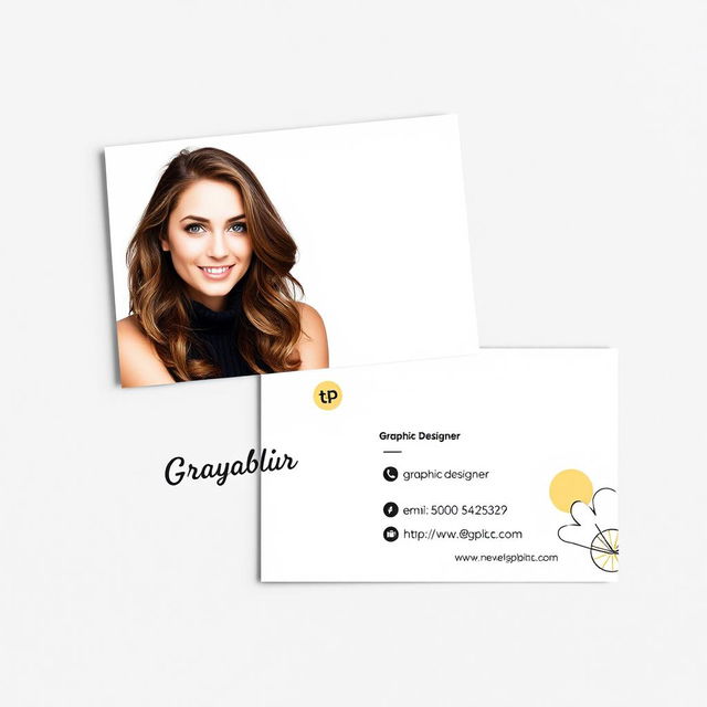 A business card design for a female graphic designer's internet business