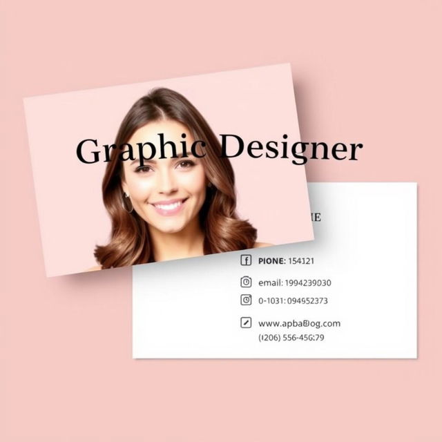 A stylish business card design for a female graphic designer's internet business