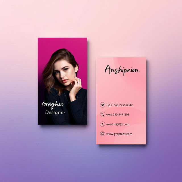 A creative business card design for a female graphic designer's internet business