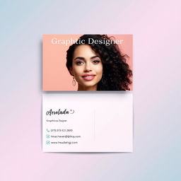 A visually striking business card design for a female graphic designer's internet business