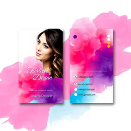 A chic and modern business card design for a female graphic designer's internet business