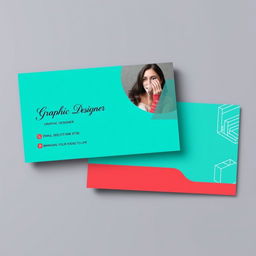 A stylish and professional business card design for a female graphic designer