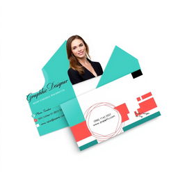 A stylish and professional business card design for a female graphic designer